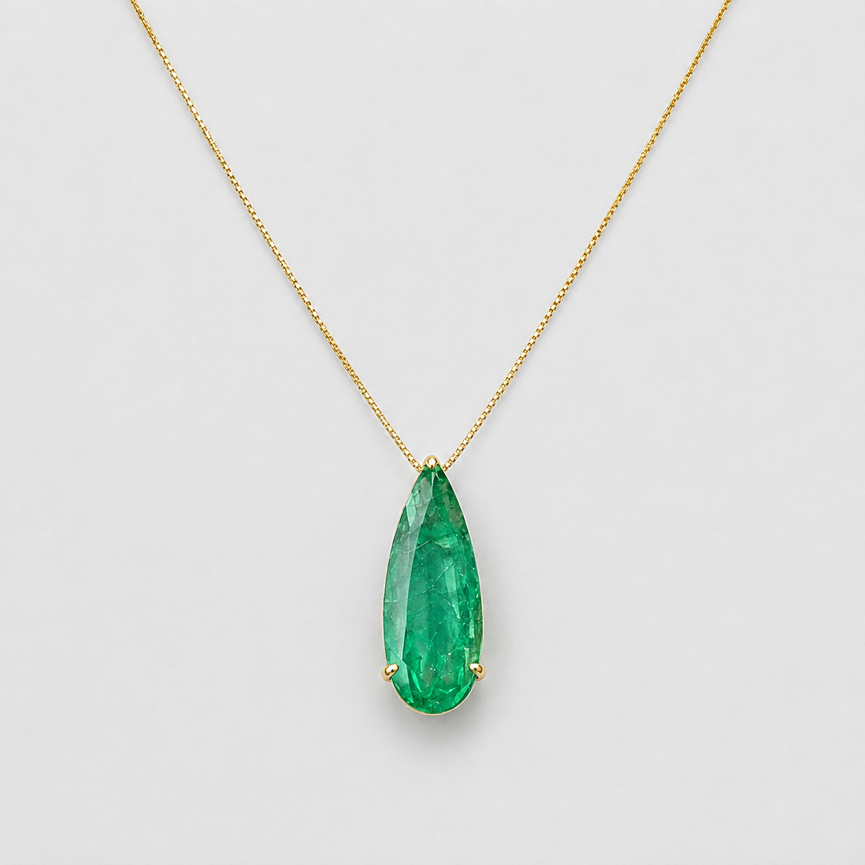 1.5 Ct. Elegant Teardrop Gemstone Pendant Necklace