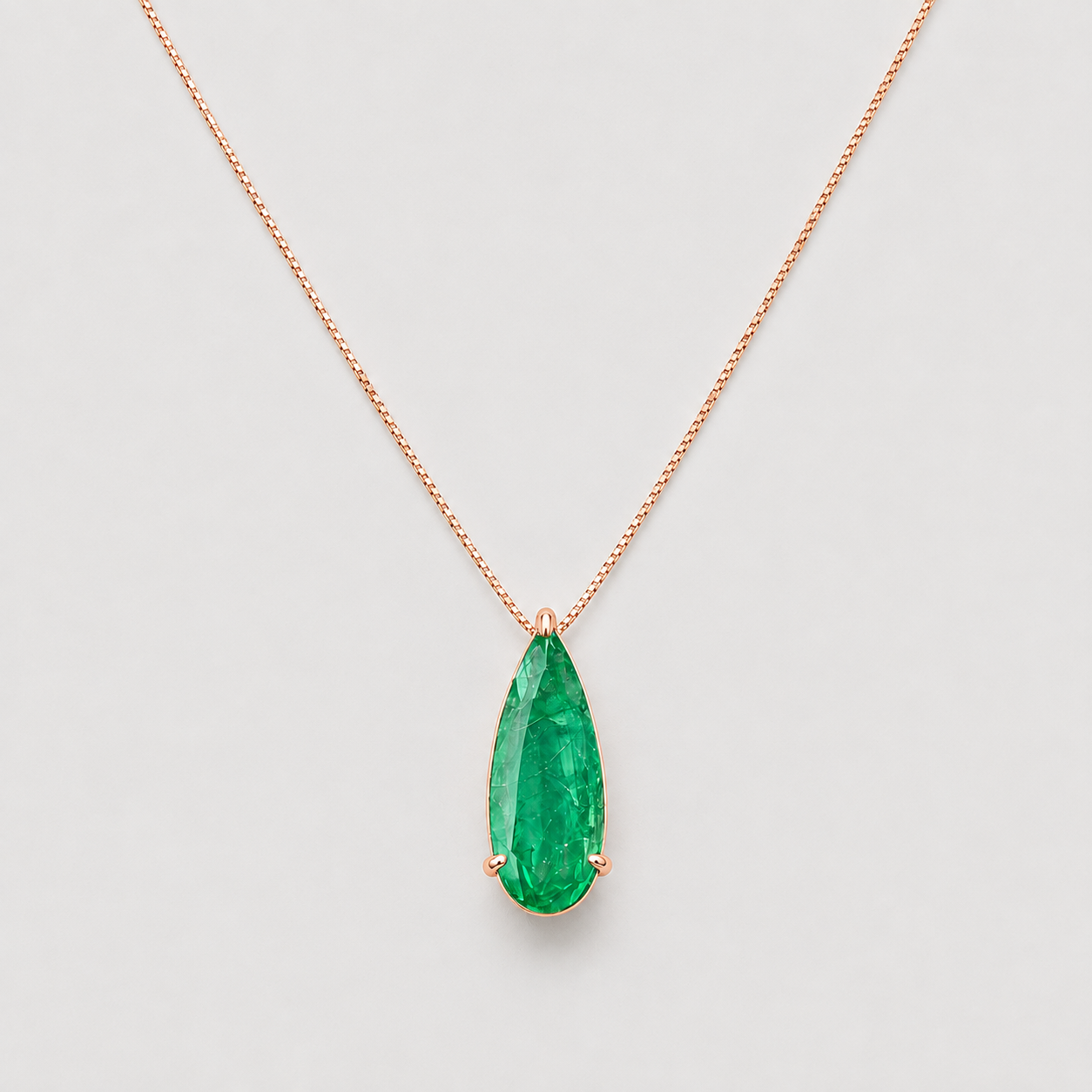 1.5 Ct. Elegant Teardrop Gemstone Pendant Necklace