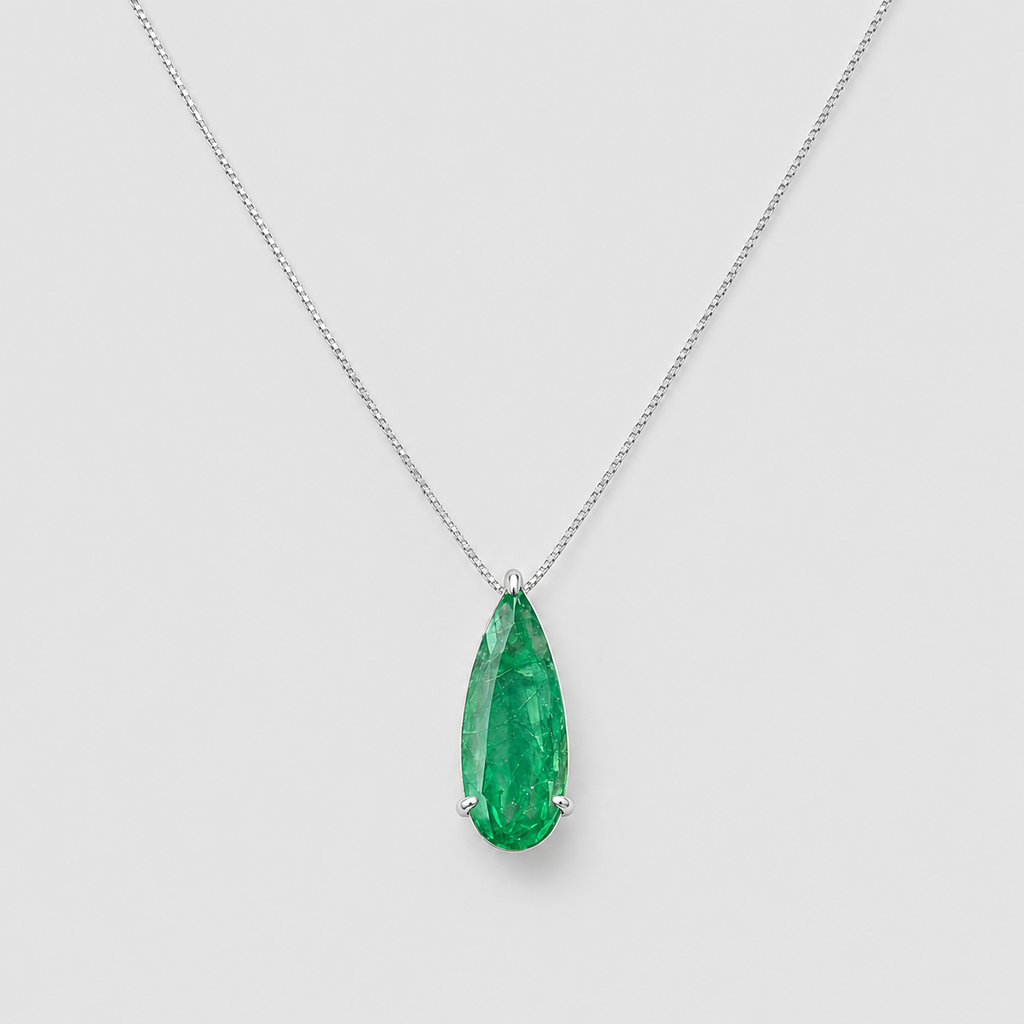 1.5 Ct. Elegant Teardrop Gemstone Pendant Necklace