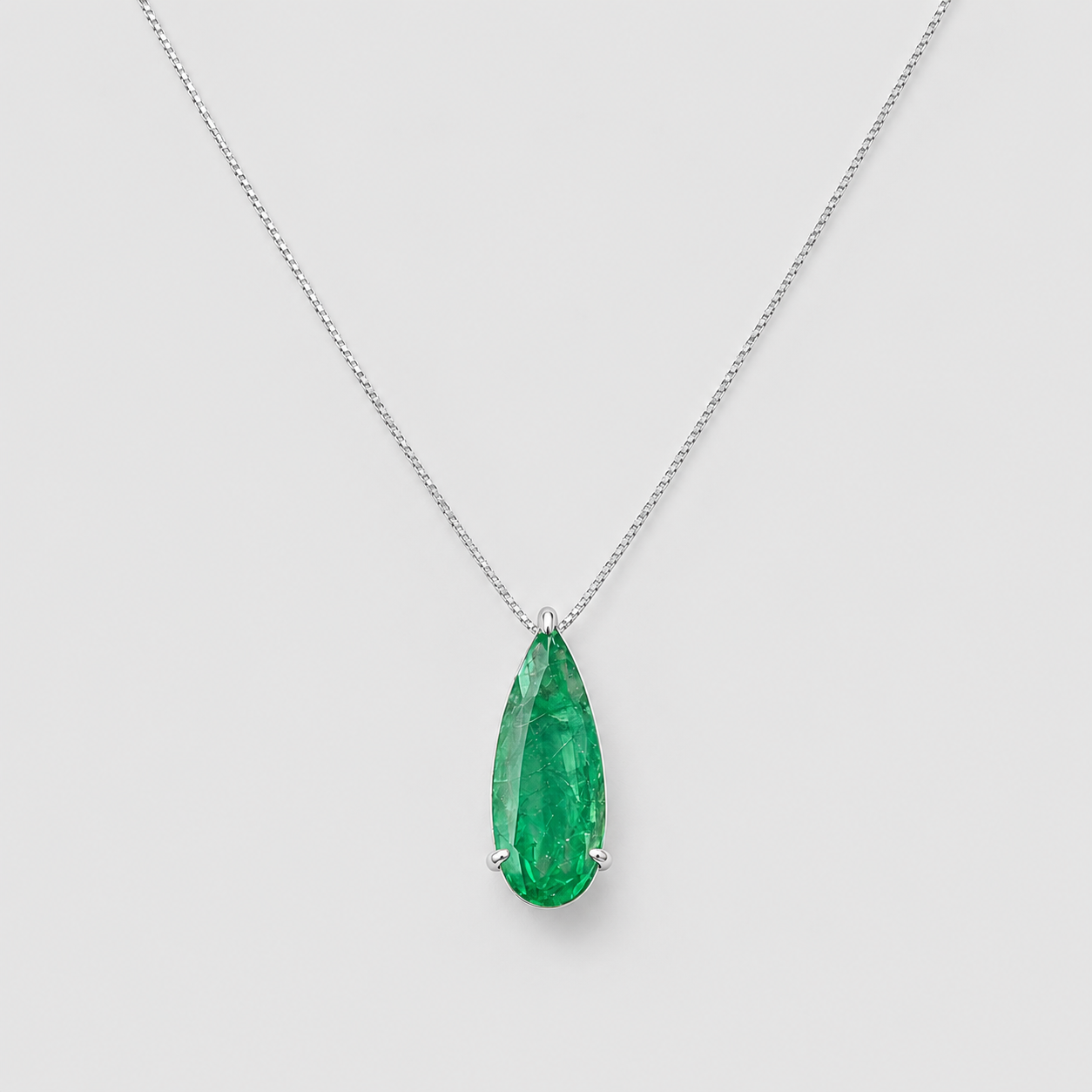 1.5 Ct. Elegant Teardrop Gemstone Pendant Necklace