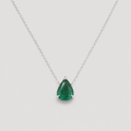 1 CT Pear Cut Green Gemstone Pendant Necklace | Solitaire Drop Pendant