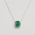 5 CT Cushion Cut Green Gemstone Pendant Necklace