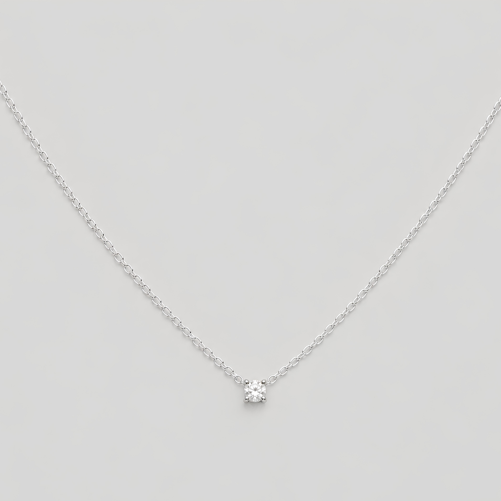 Round Cut Lab-Grown Diamond Solitaire Pendant 0.15 Ct. (EF/VVS-VS)