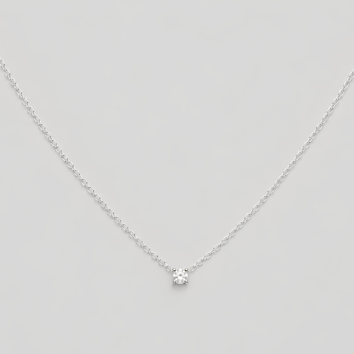 Round Cut Lab-Grown Diamond Solitaire Pendant 0.15 Ct. (EF/VVS-VS)