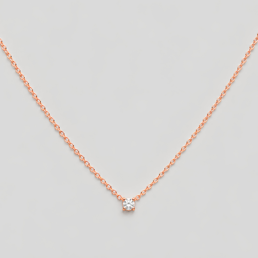 Round Cut Lab-Grown Diamond Solitaire Pendant 0.15 Ct. (EF/VVS-VS)