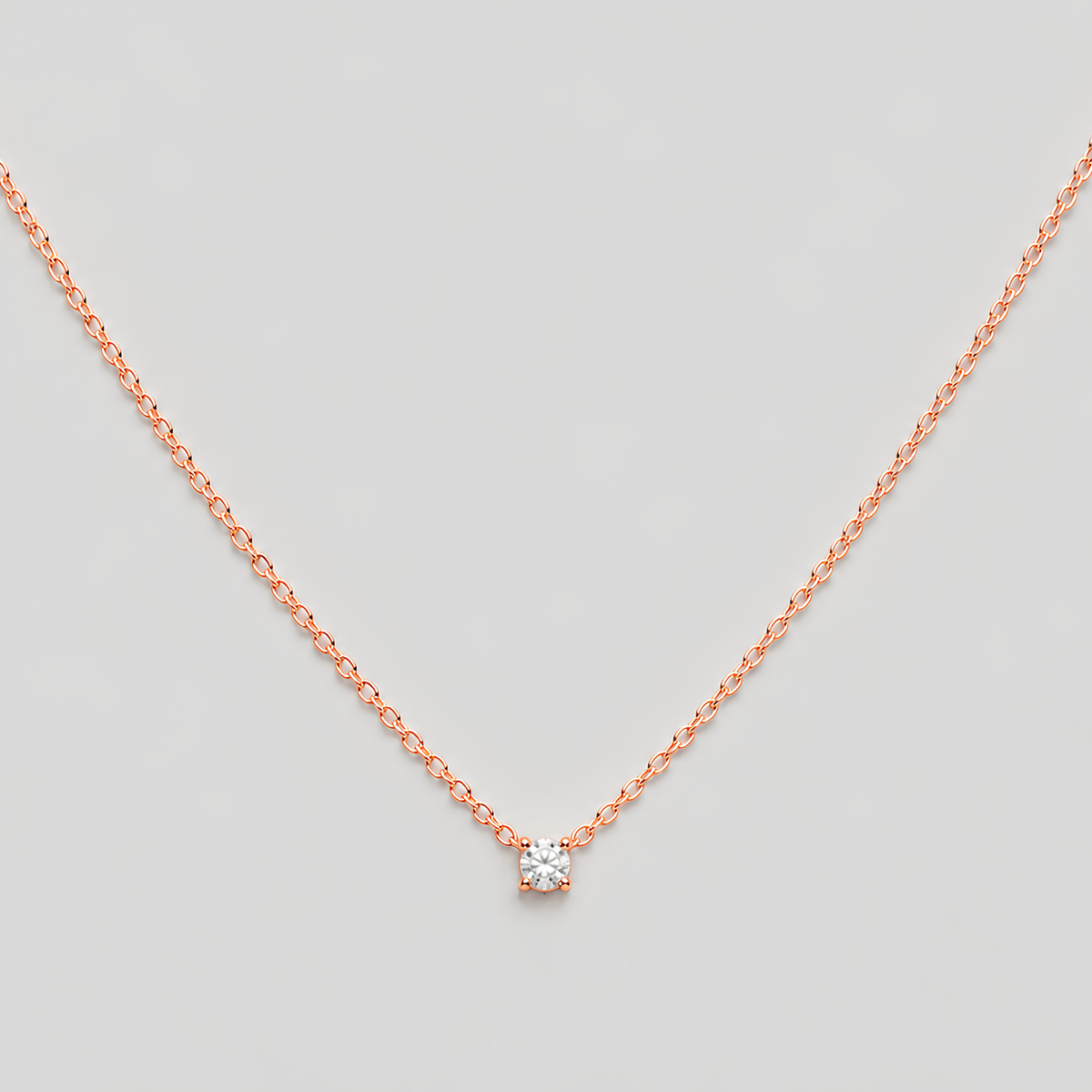 Round Cut Lab-Grown Diamond Solitaire Pendant 0.15 Ct. (EF/VVS-VS)