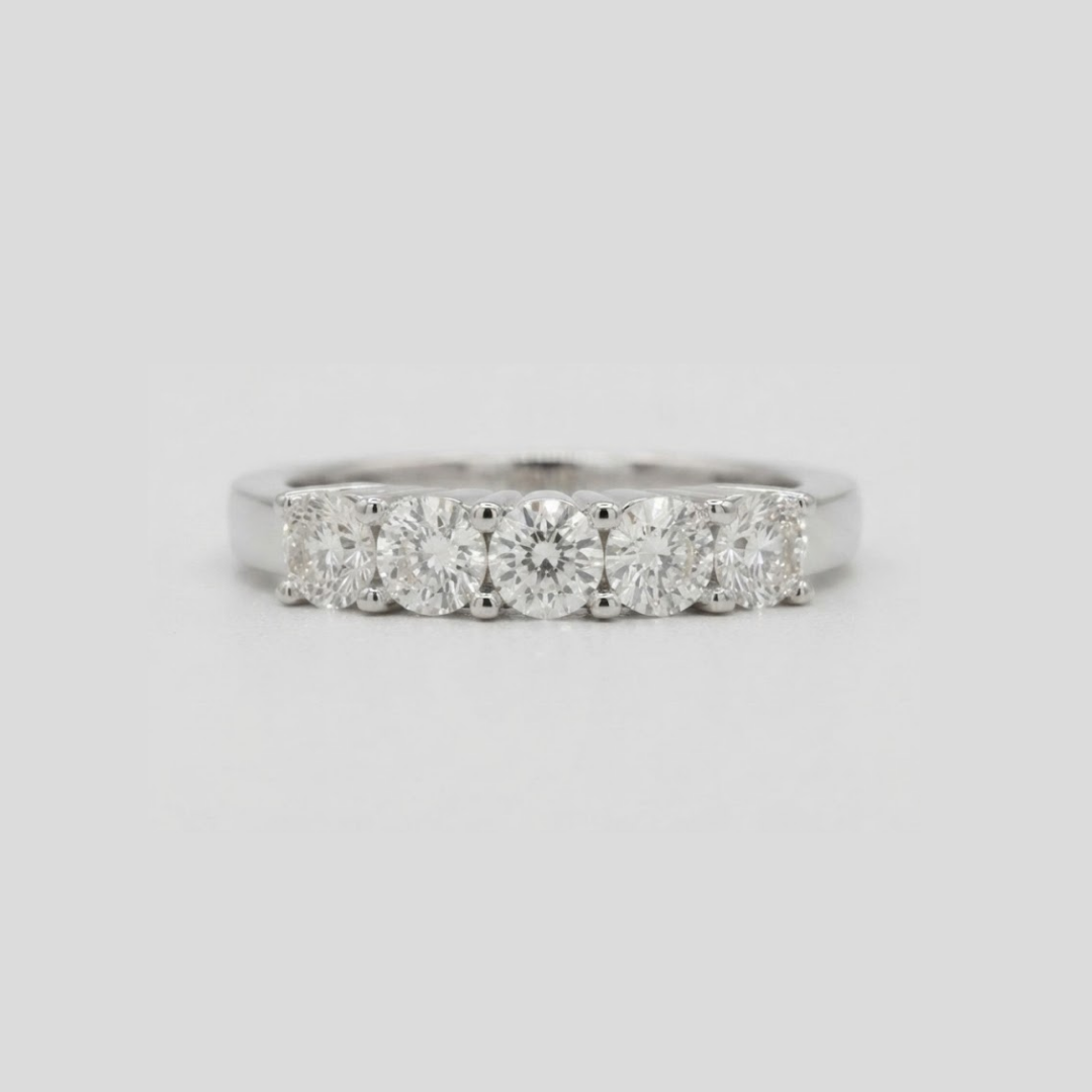 0.50tcw (VS-EF) Round Cut Lab-Grown Diamond Half Eternity Band for Women