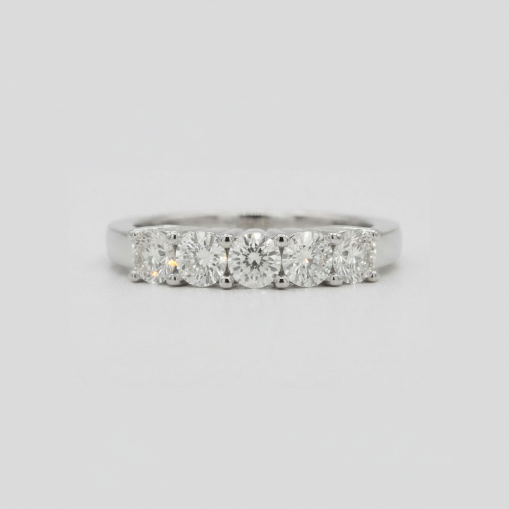 Lab-Grown Diamond Round Cut Half Eternity Band 0.50 Ct. (VS-EF)