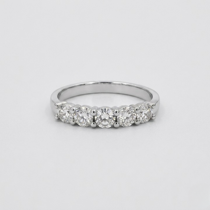 2.5 Ct. Lab-Grown Diamond Round Cut Half Eternity Band (VS-EF)