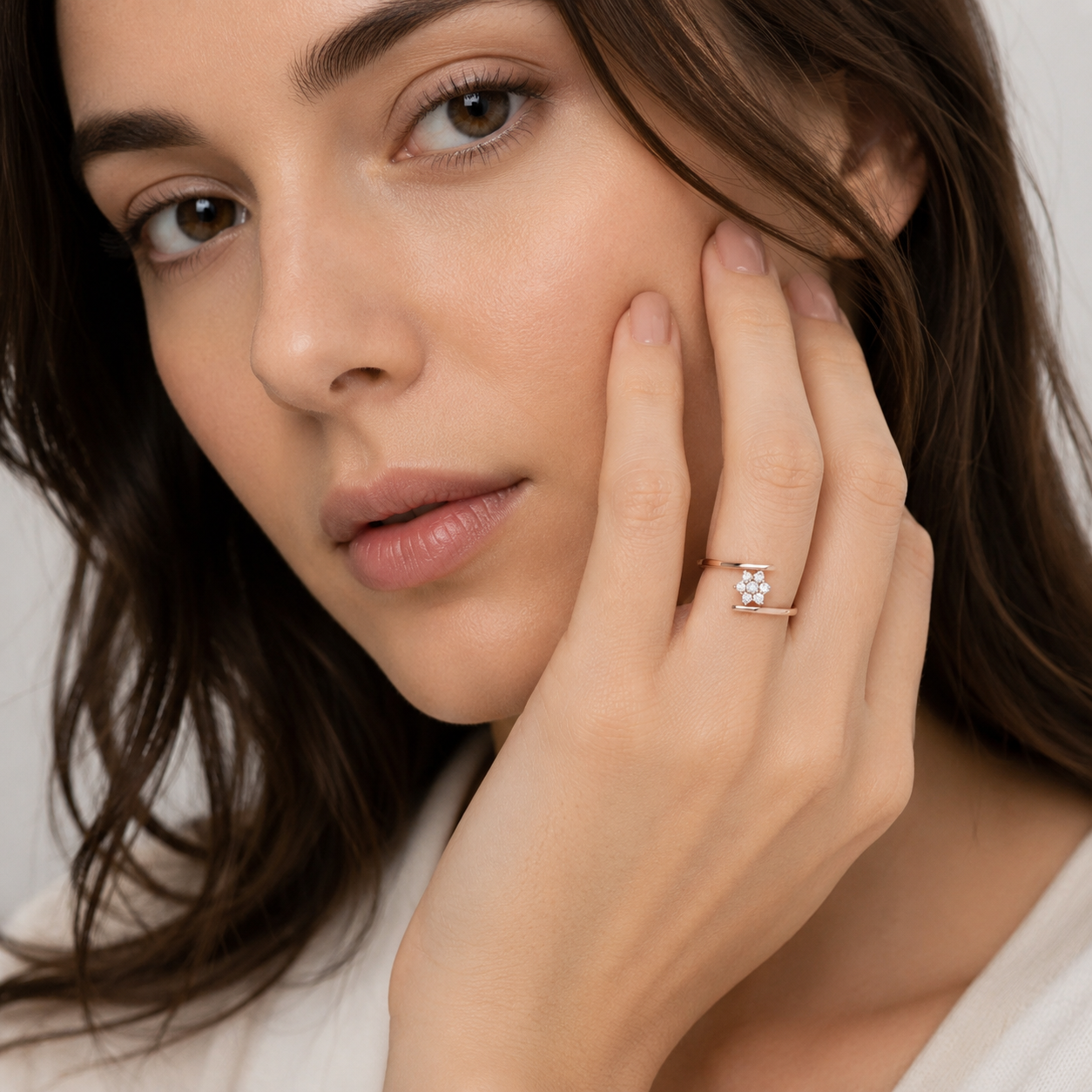Lab Grown Diamond Round Cut 0.15 Ct. Cluster Ring (VS-EF)