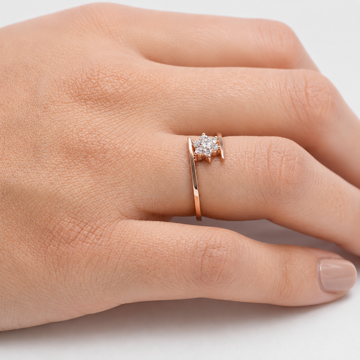 Lab Grown Diamond Round Cut 0.15 Ct. Cluster Ring (VS-EF)