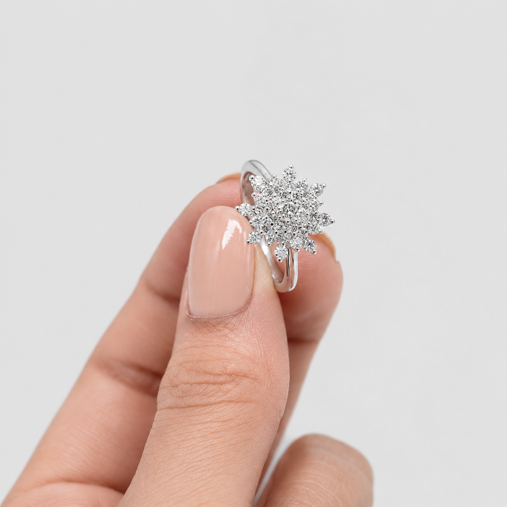 0.60 Ct Designer Cluster Ring in Lab Grown Diamond (VS-EF)