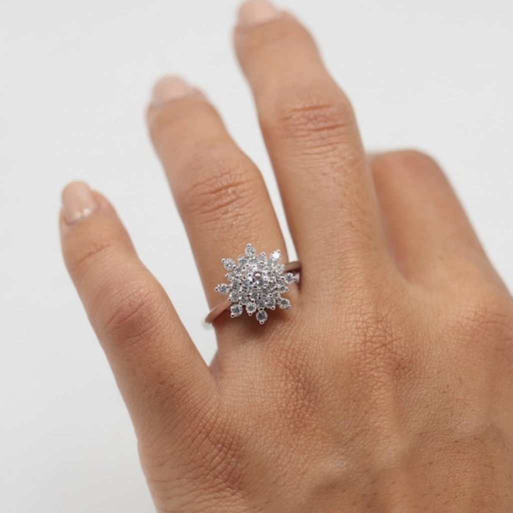 0.60 Ct Designer Cluster Ring in Lab Grown Diamond (VS-EF)