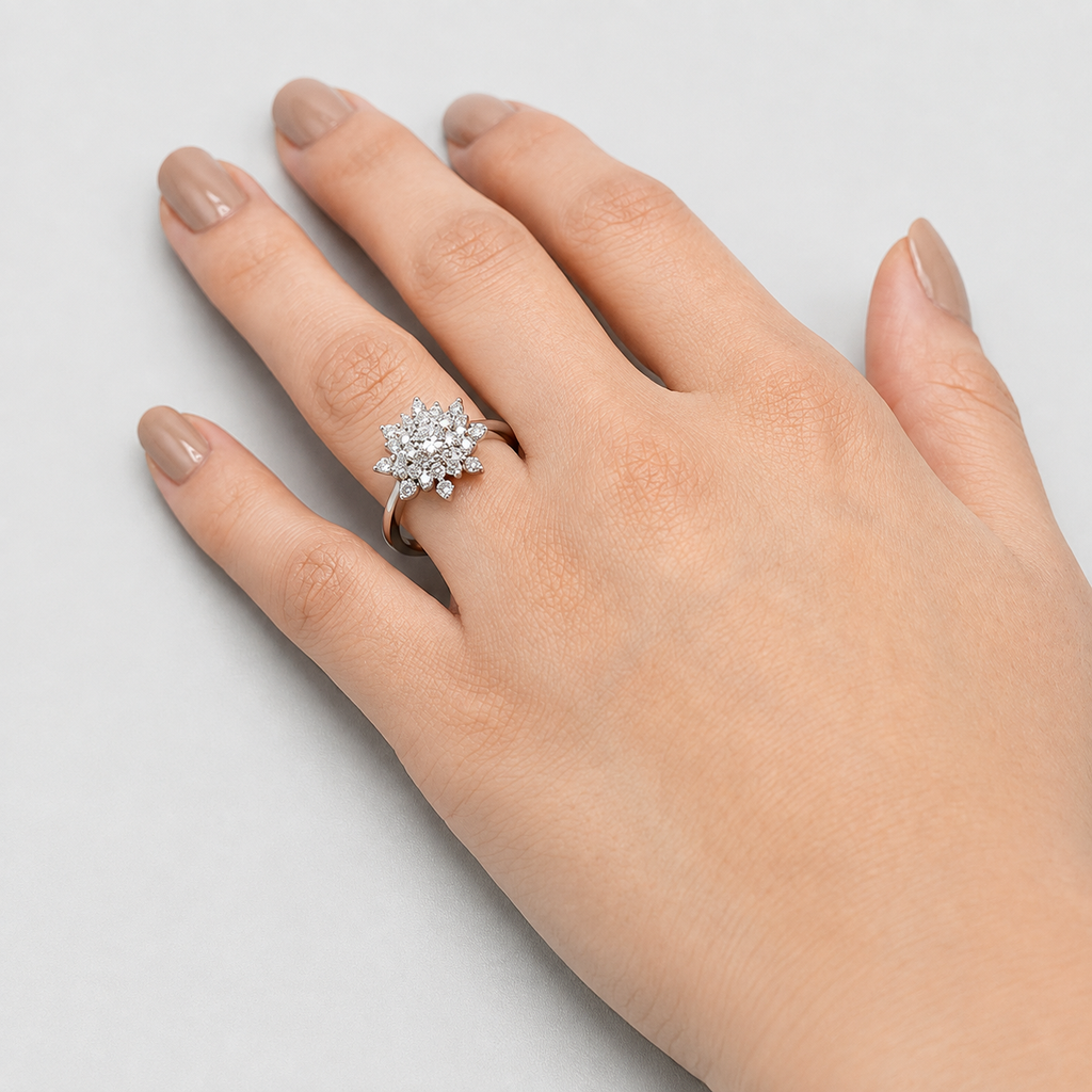 0.60 Ct Designer Cluster Ring in Lab Grown Diamond (VS-EF)