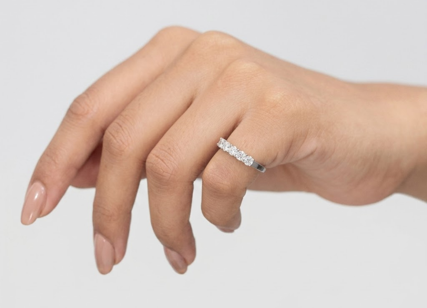 0.50tcw (VS-EF) Round Cut Lab-Grown Diamond Half Eternity Band for Women