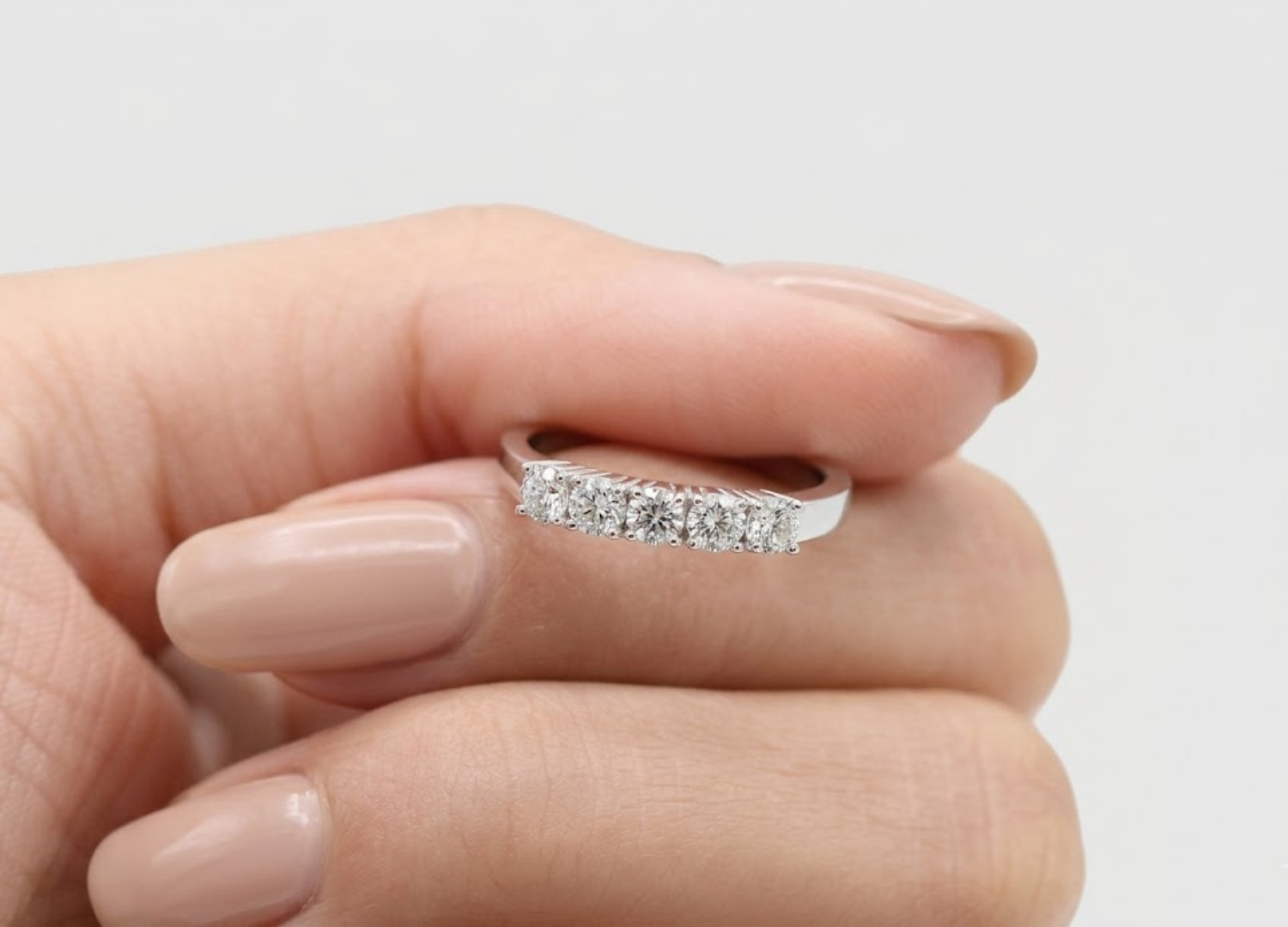 0.50tcw (VS-EF) Round Cut Lab-Grown Diamond Half Eternity Band for Women