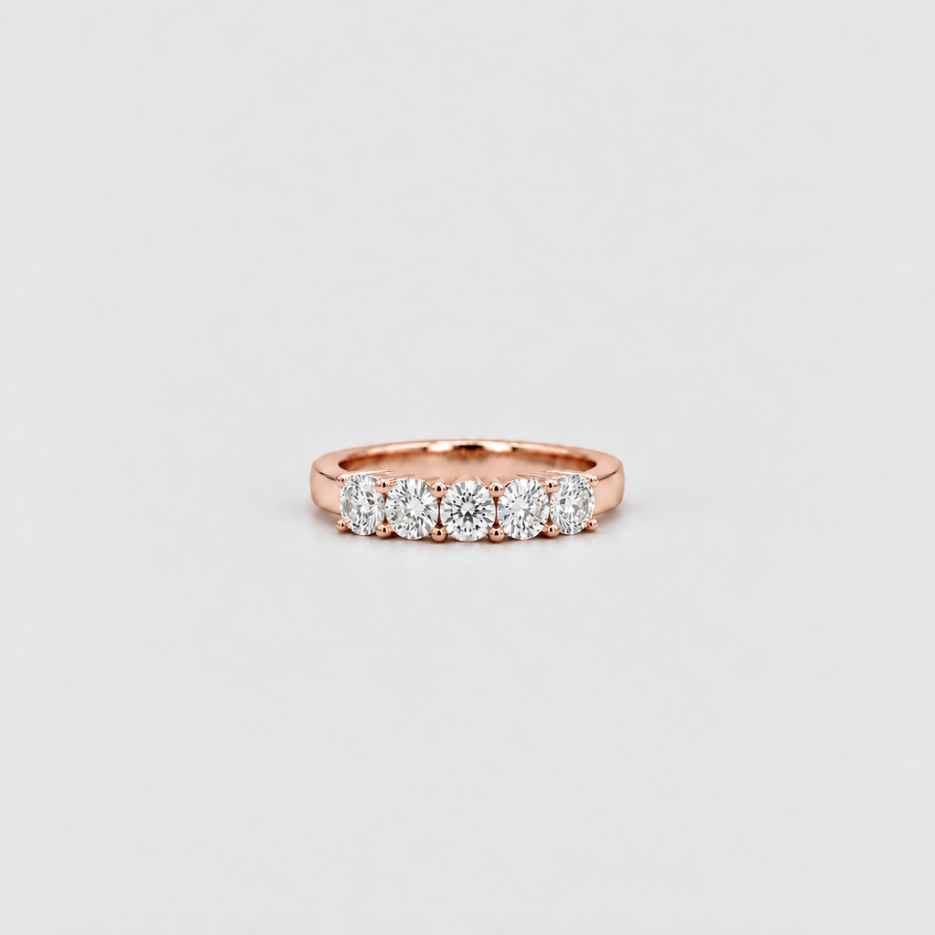2 Ct. Lab Grown Diamond Round Cut Half Eternity Band (EF/VVS-VS)