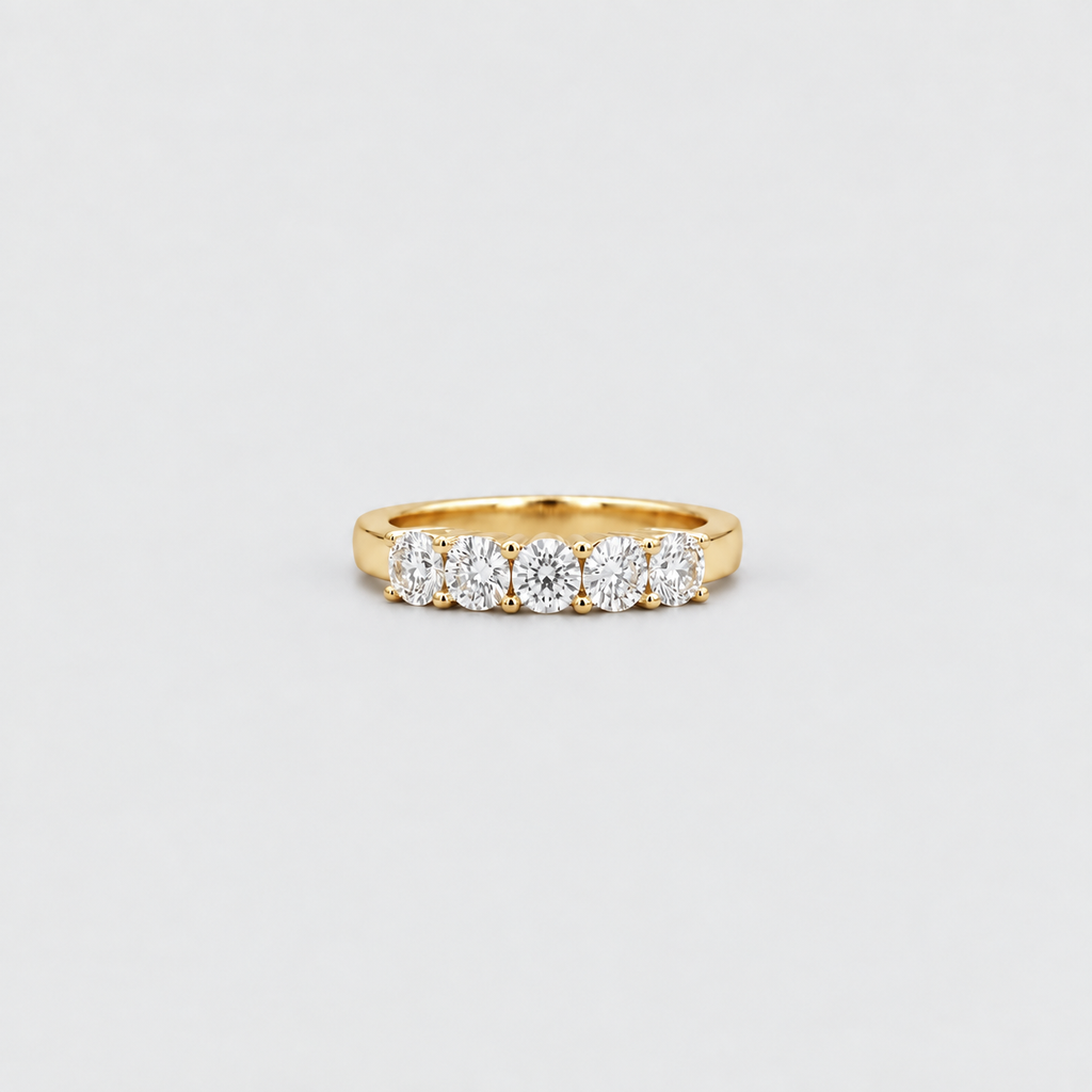 2 Ct. Lab Grown Diamond Round Cut Half Eternity Band (EF/VVS-VS)