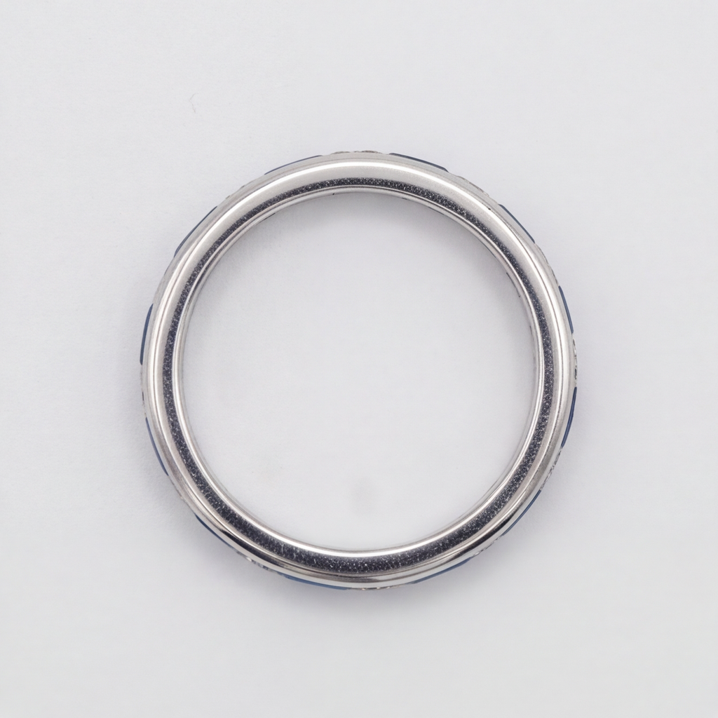 1.50 TCW (VS-EF) Baguette Cut Lab-Grown Diamond & Sapphire Eternity Band for Women