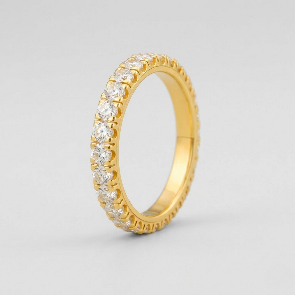 0.80tcw (VS-EF) Round Cut Lab-Grown Diamond Eternity Band for Women