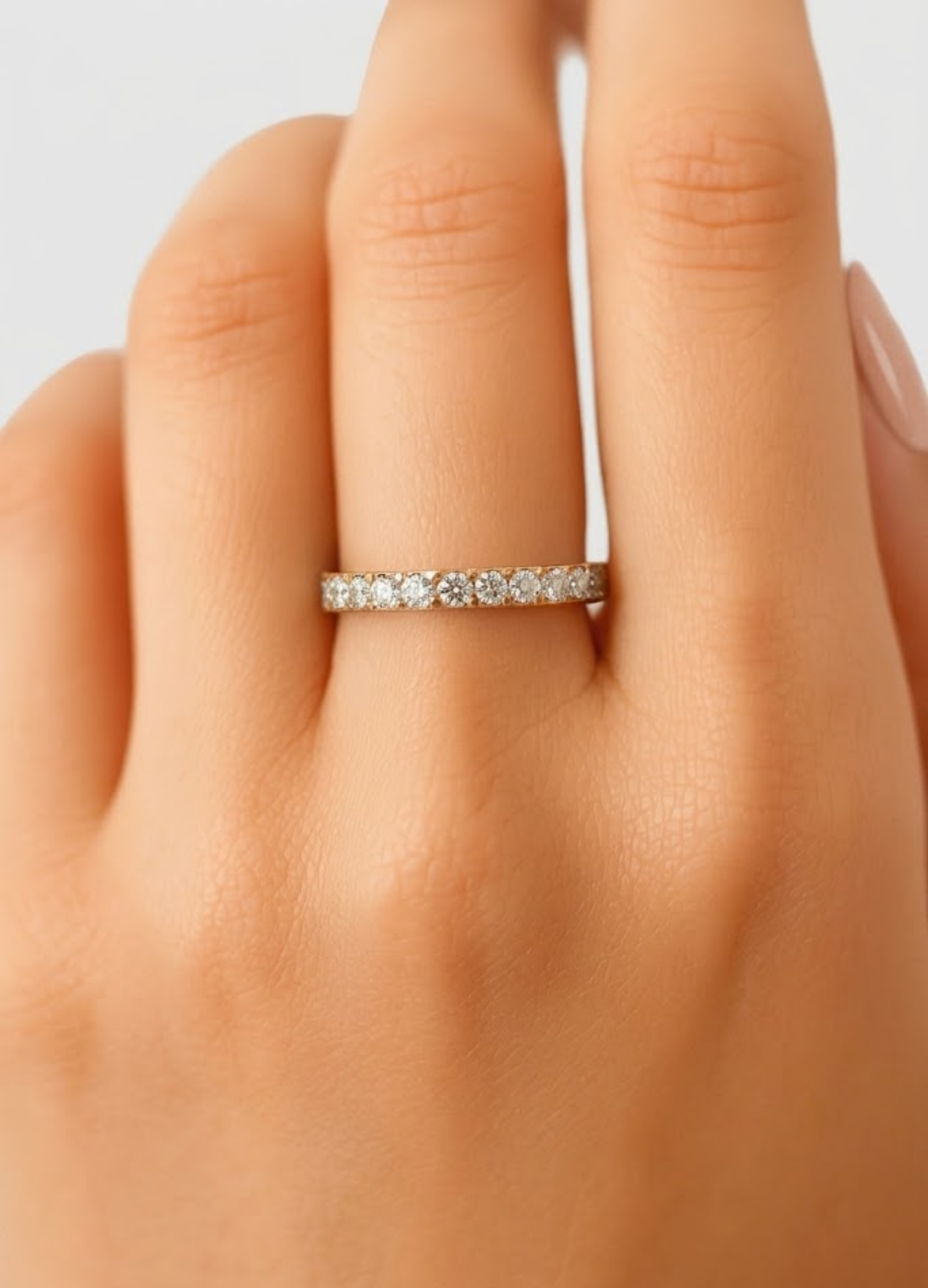 0.80tcw (VS-EF) Round Cut Lab-Grown Diamond Eternity Band for Women