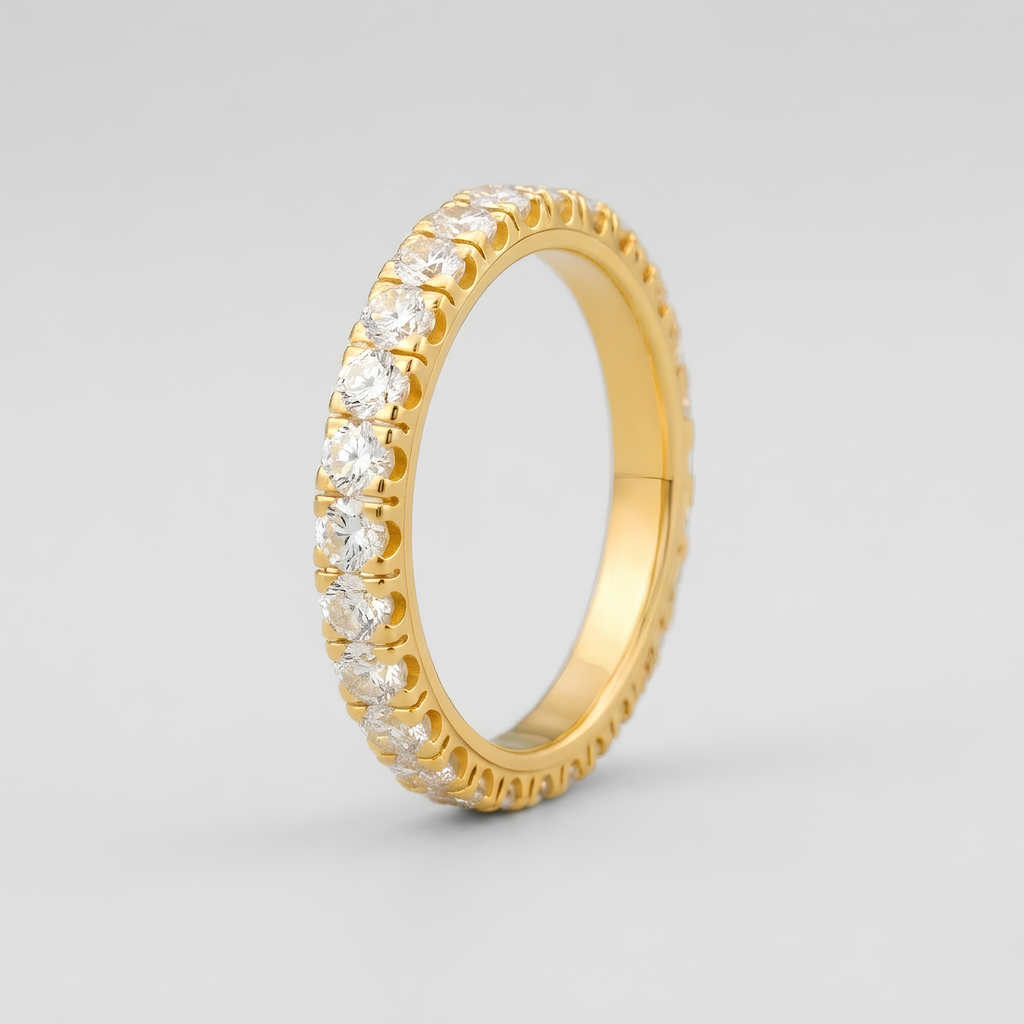0.80tcw (VS-EF) Round Cut Lab-Grown Diamond Eternity Band for Women