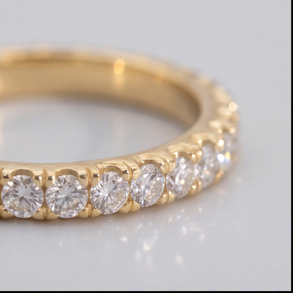 0.80tcw (VS-EF) Round Cut Lab-Grown Diamond Eternity Band for Women