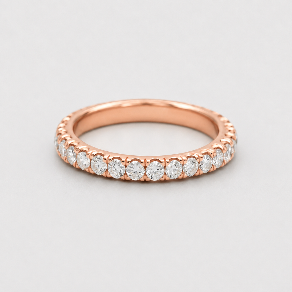 0.80tcw (VS-EF) Round Cut Lab-Grown Diamond Eternity Band for Women