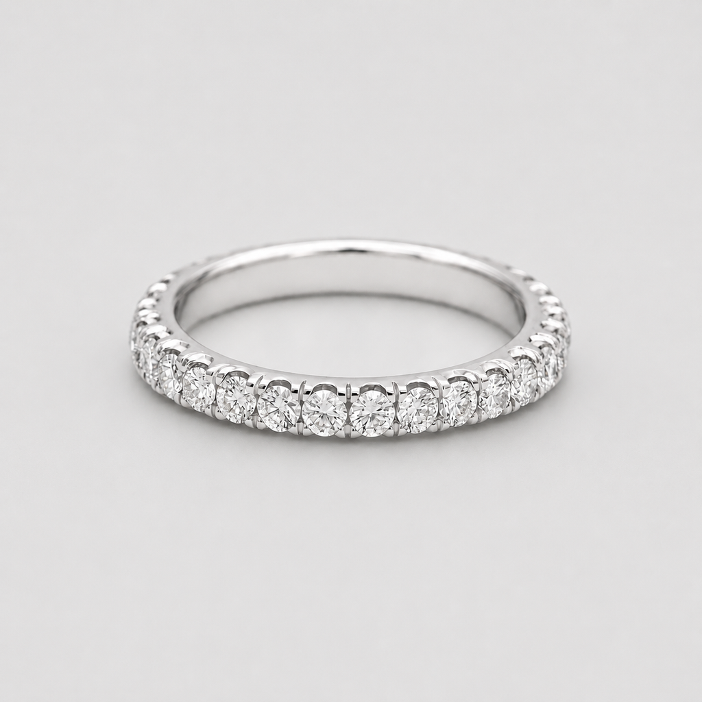 0.80tcw (VS-EF) Round Cut Lab-Grown Diamond Eternity Band for Women