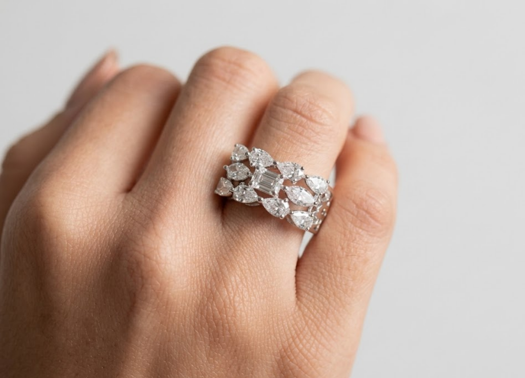 1.50 TCW (VS-EF) Baguette Cut Lab-Grown Diamond Statement Ring for Women