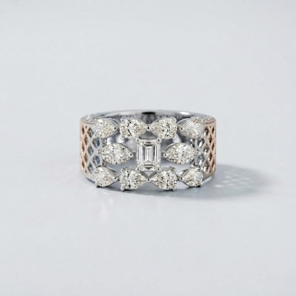 1.50 TCW (VS-EF) Baguette Cut Lab-Grown Diamond Statement Ring for Women
