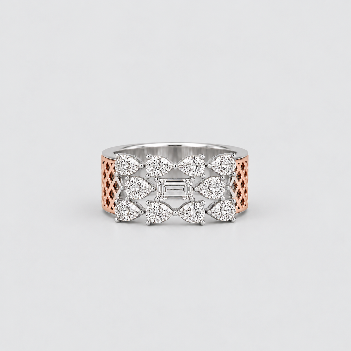 2.5 Ct. Multi Cut Lab Grown Diamond Statement Multicolor Ring (EF/VVS-VS)