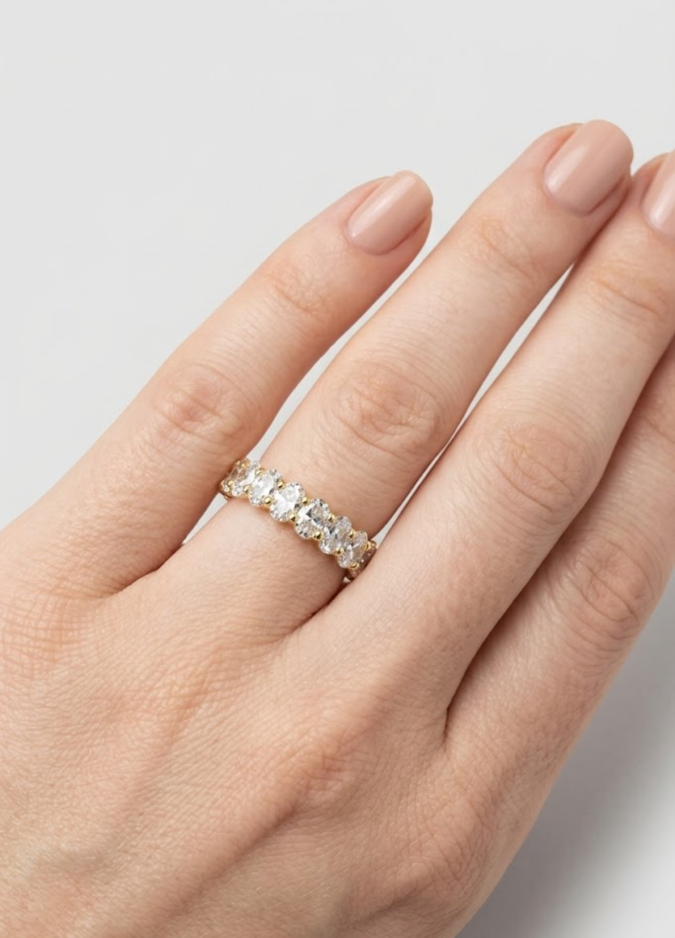 1.00tcw (VS-EF) Oval Cut Lab-Grown Diamond Eternity Band for Women
