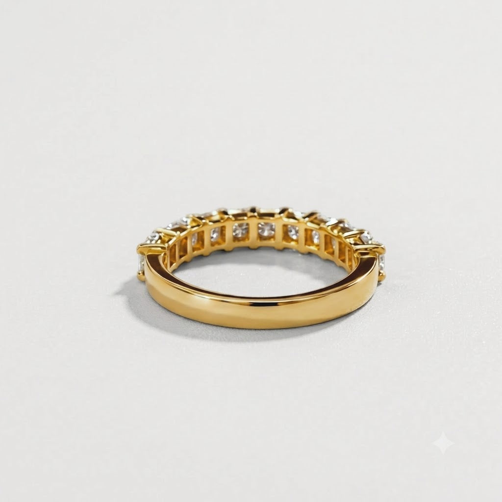 1.00 TCW (VS–EF) Baguette & Round Lab-Grown Diamond Half Eternity Band for Women