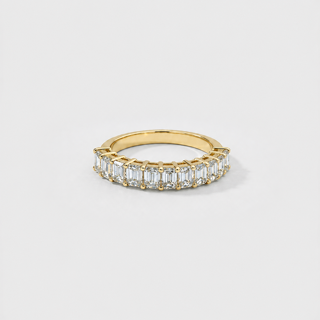1 Ct. Lab-Grown Diamond Emerald Cut Half Eternity Band (VS–EF)