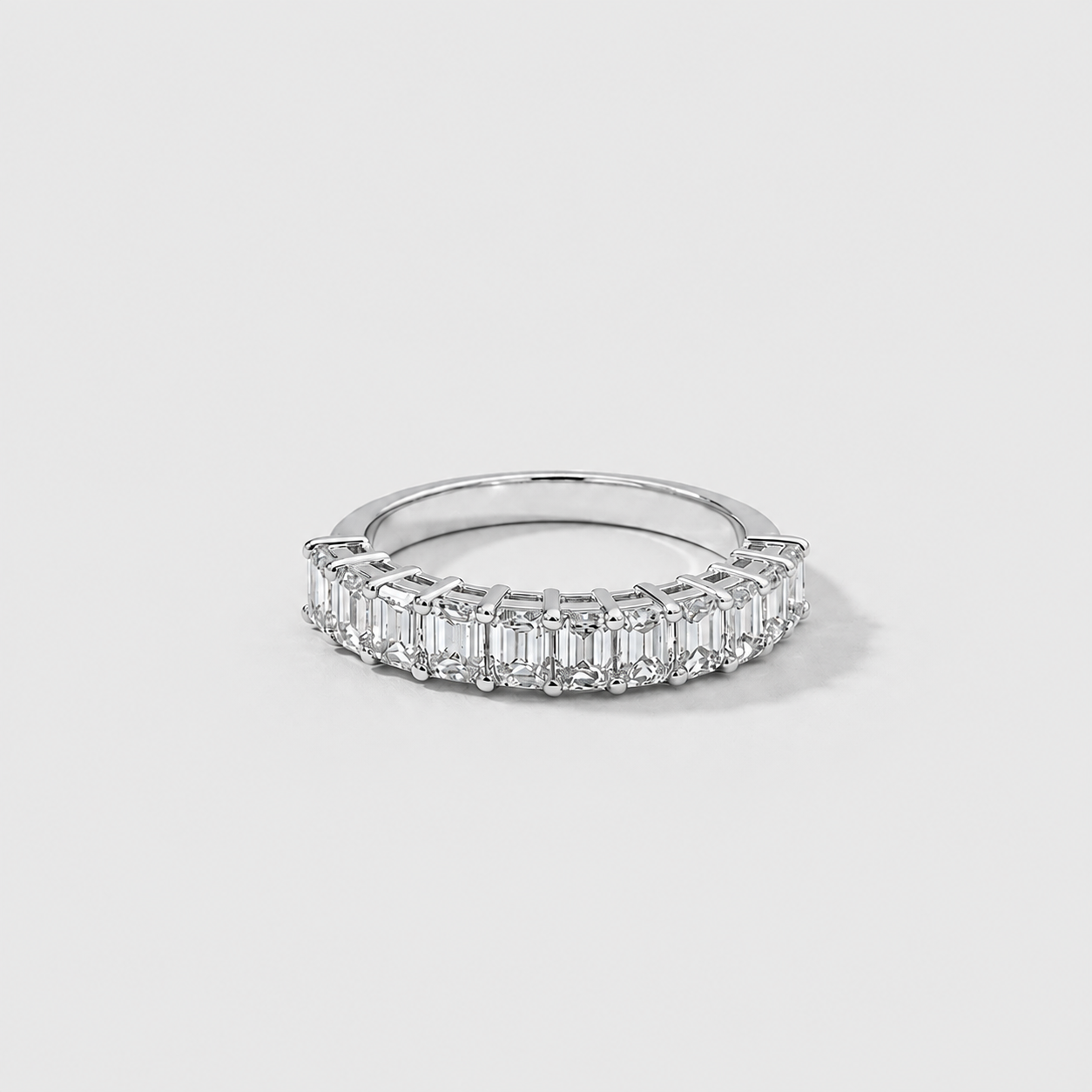 1 Ct. Lab-Grown Diamond Emerald Cut Half Eternity Band (VS–EF)