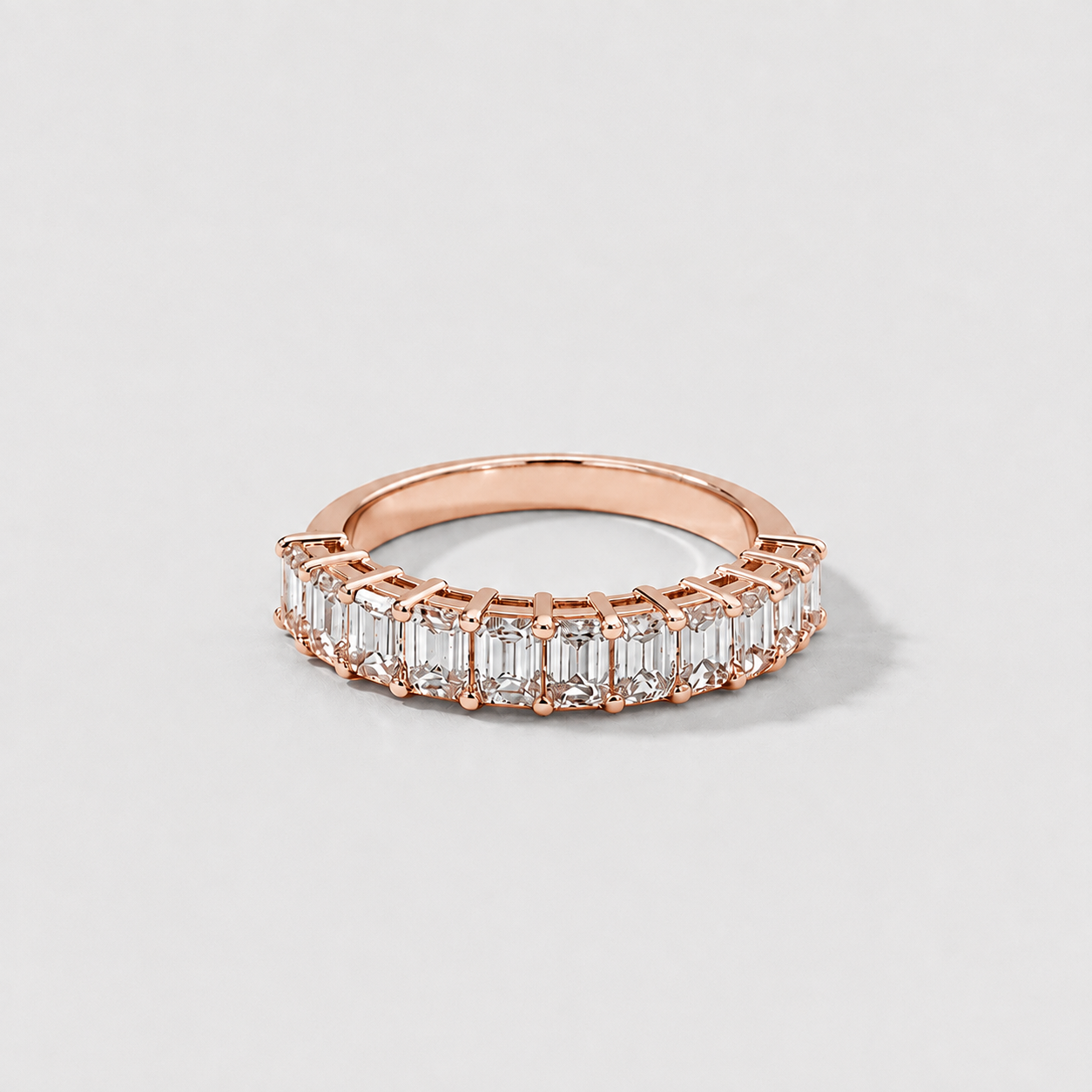 1 Ct. Lab-Grown Diamond Emerald Cut Half Eternity Band (VS–EF)