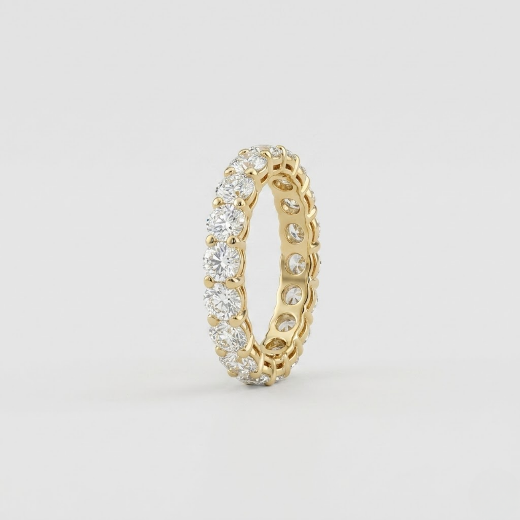 1.00 TCW (VS–EF) Round Cut Lab-Grown Diamond Eternity Band for Women