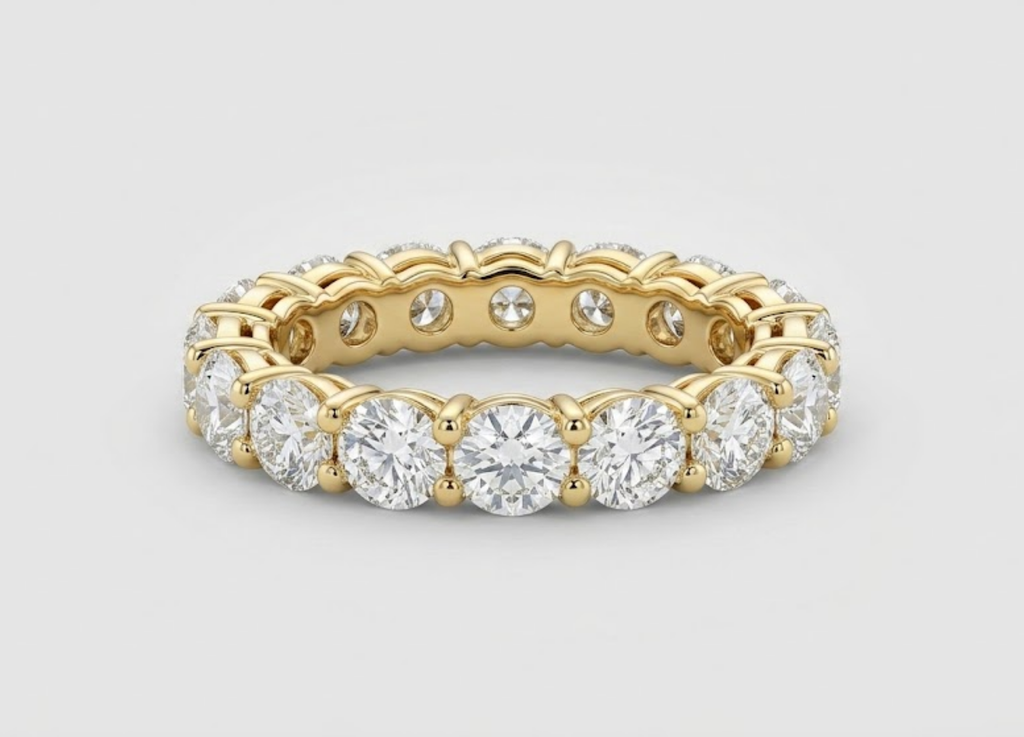 1.00 TCW (VS–EF) Round Cut Lab-Grown Diamond Eternity Band for Women