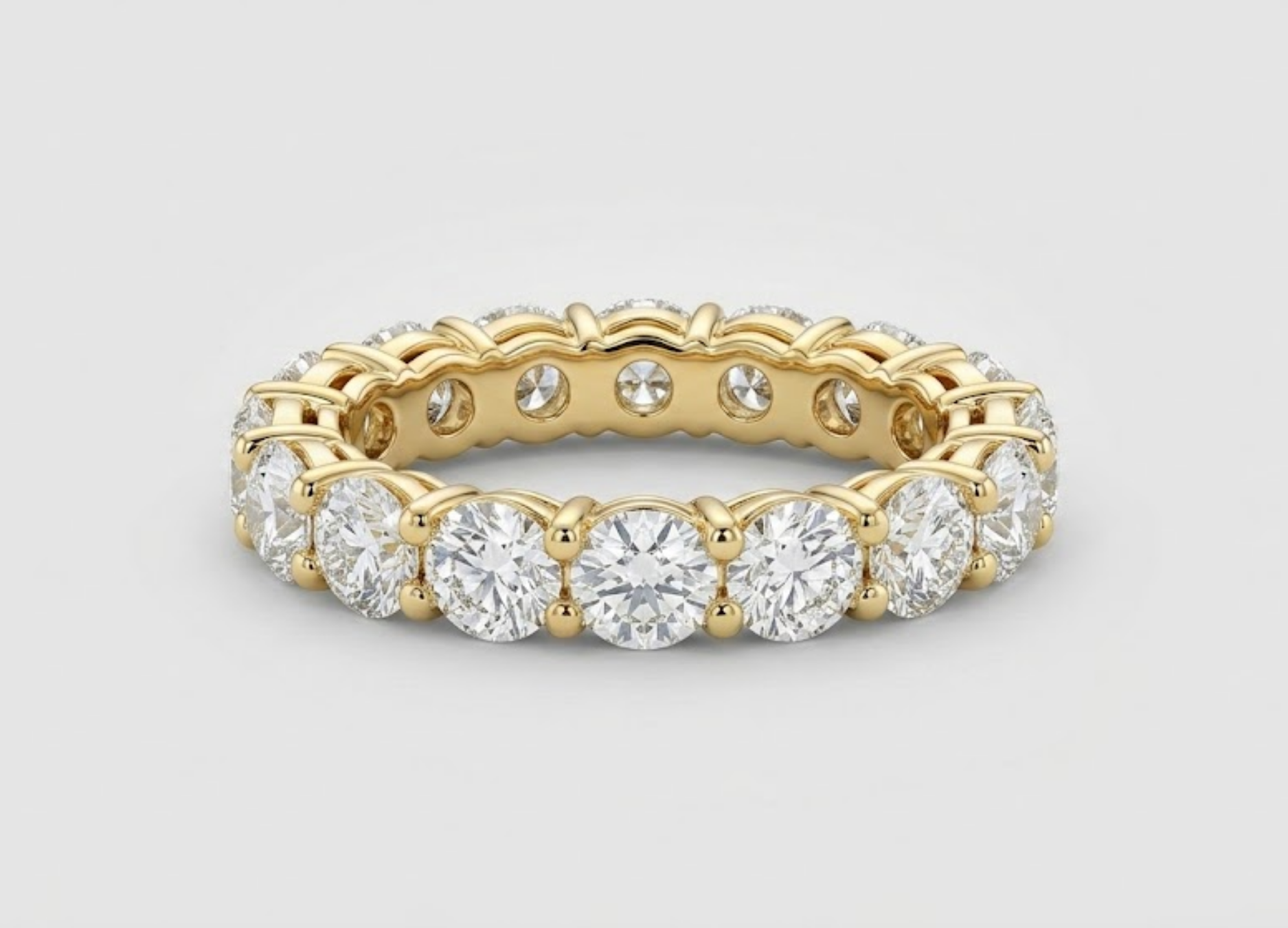1.00 TCW (VS–EF) Round Cut Lab-Grown Diamond Eternity Band for Women
