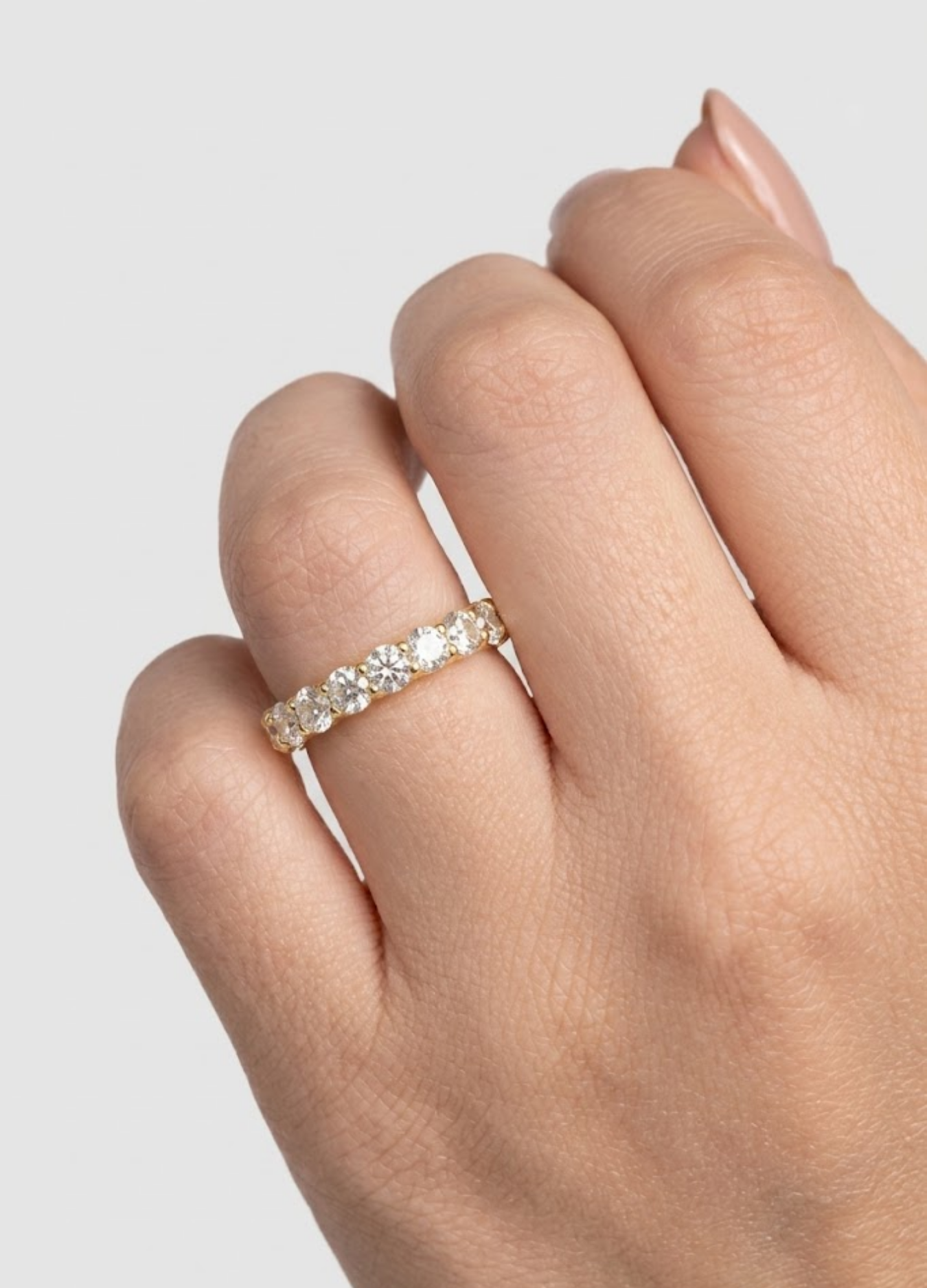 1.00 TCW (VS–EF) Round Cut Lab-Grown Diamond Eternity Band for Women