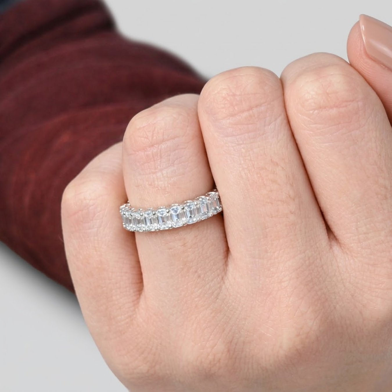 2.00 TCW (VS-EF) Baguette Cut Lab-Grown Diamond Eternity Band for Women