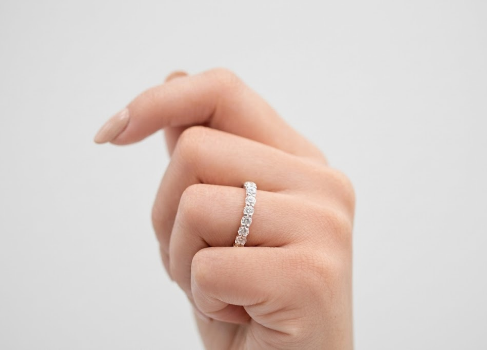 0.60 TCW (VS-EF) Round Cut Lab-Grown Diamond Eternity Band for Women