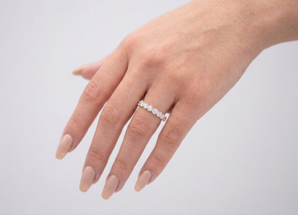 0.60 TCW (VS-EF) Round Cut Lab-Grown Diamond Eternity Band for Women
