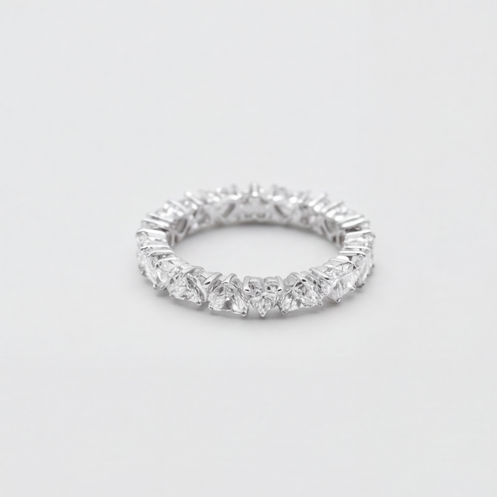 1.00tcw (VS-EF) Heart shape Lab-Grown Diamond Eternity Band for Women