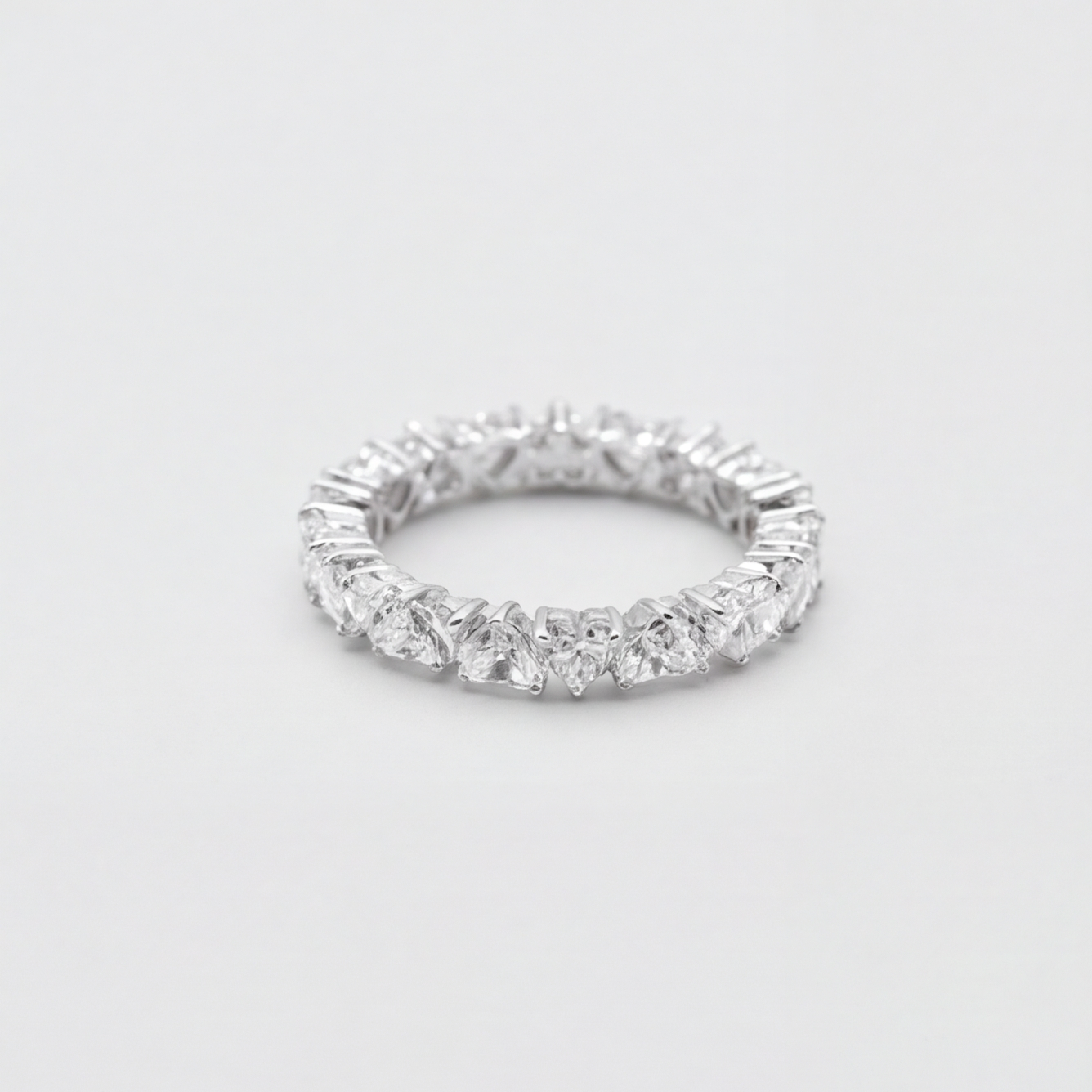 1.00tcw (VS-EF) Heart shape Lab-Grown Diamond Eternity Band for Women