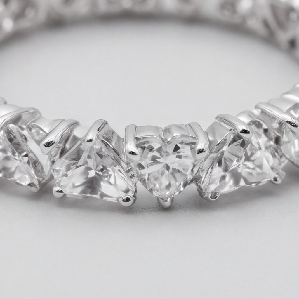 1.00tcw (VS-EF) Heart shape Lab-Grown Diamond Eternity Band for Women