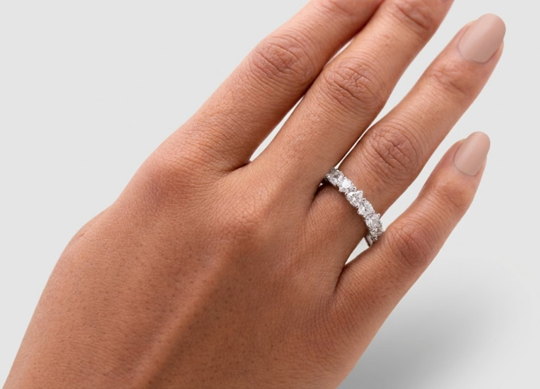 1.00tcw (VS-EF) Oval Cut Lab-Grown Diamond Eternity Band for Women