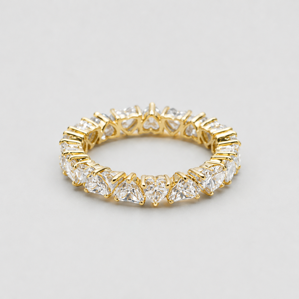 1.00tcw (VS-EF) Heart shape Lab-Grown Diamond Eternity Band for Women