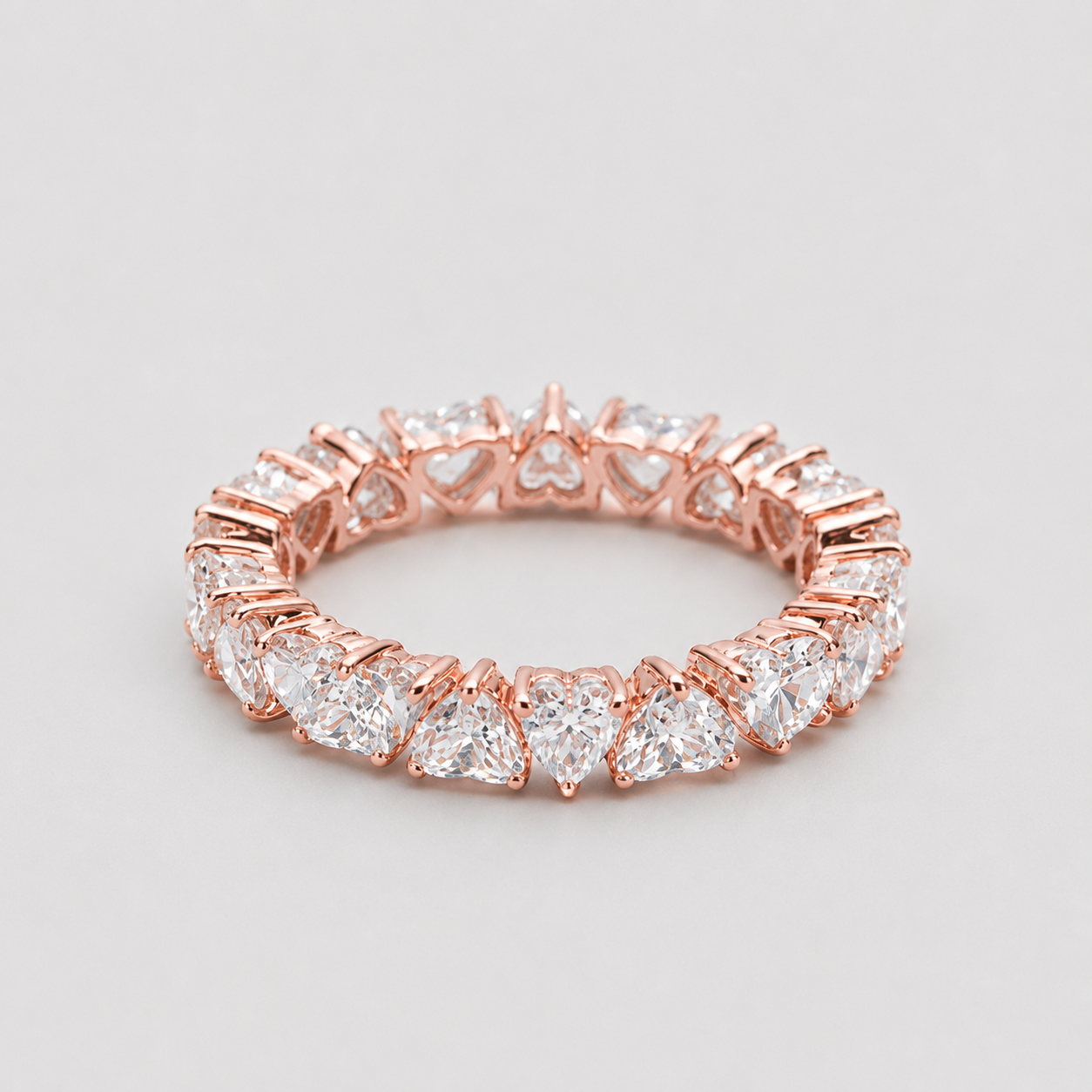 1.00tcw (VS-EF) Heart shape Lab-Grown Diamond Eternity Band for Women